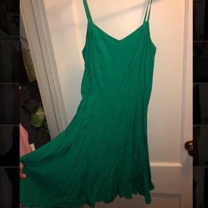 Green spaghetti strap dress